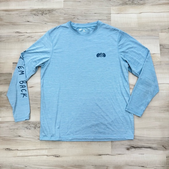 Toadfish Technical Performance Fishing Mens Long Sleeved Sz Lg blue - Picture 3 of 7